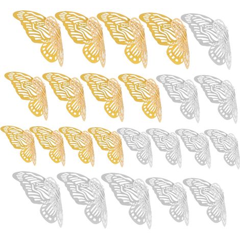 24 Stickers muraux 3D texture métallique et motif d insectes (1/5)