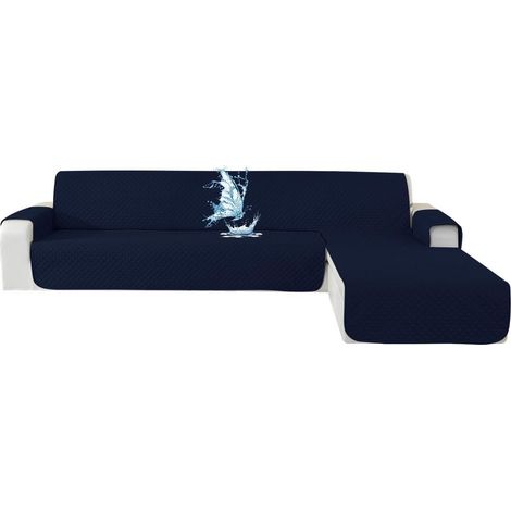 Ecksofa Überwurf L-Form wasserdicht, rutschfest, für Hunde & Katzen, dunkelblau (1/5)
