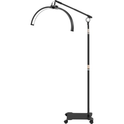 Lampe LED demi-lune orientable et réglable, lampe sur pied avec roulettes et support pour téléphone (1/5)