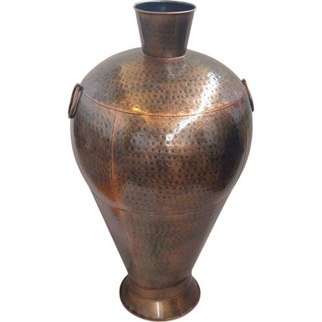 Vaso alto in latta rame anticato martellato a mano 96 cm (1/5)