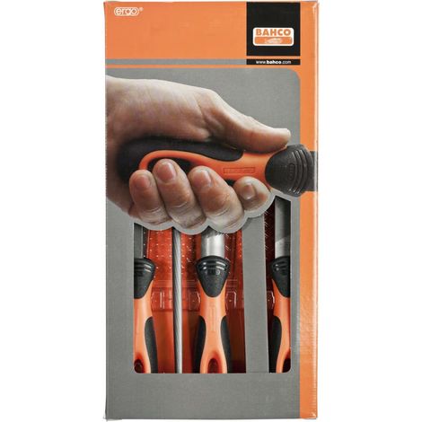 Bahco ERGO Feilensatz, 4 x Bastardhieb/1 x Halbschlicht 200 mm 5-tlg., Hieb 1+2 (1/2)