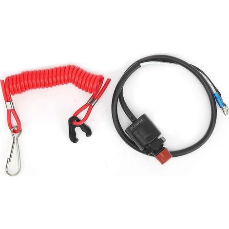 Câble de sécurité pour interrupteur d'arrêt d'urgence 6E9-82575-09 compatible avec les moteurs hors-bord Yamaha 15 CV, 25 CV, 30 CV et 40 CV 2 temps (1/5)