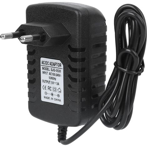 Chargeur secteur noir 5V 3A Type-C avec voyant lumineux, adaptateur plastique prise UE 100-240V (1/5)