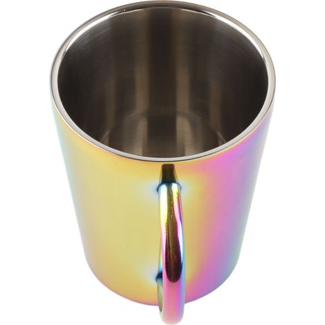 Mug isotherme à double paroi de 300 ml avec anse, en acier inoxydable, pour un usage domestique, coloré. (1/5)