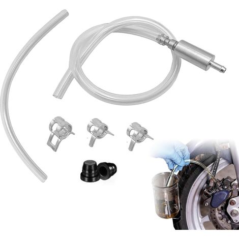 7 Pièces Kit de Purgeur de Frein Moto et Voiture, avec Valve Anti-Retour, Tuyau Purge Frein, Universel (1/5)