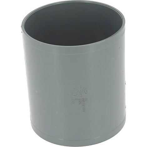 Adequa – Raccord d'évacuation PVC femelle-femelle Ø125 – Assemblage fiable sans ovalisation – Collage pour tubes mâles – Couleur gris