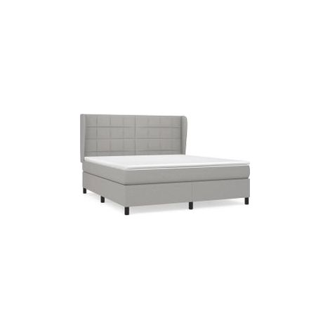 Sommier à lattes de lit avec matelas Gris clair 180x200 Tissu (1/5)