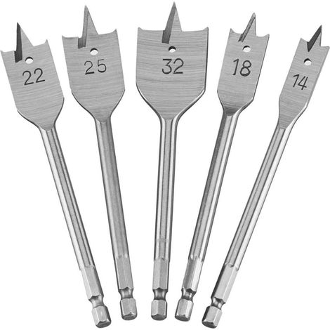 DEWALT DT4798-QZ - Set de 5 frese per legno, Dimensioni 14/18/22/25/32 mm, Utilizzo su legno piano (1/2)