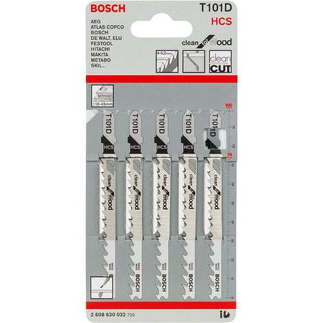 2608630032 - Set 5 lame per seghetto alternativo T 101 D Clean for Wood