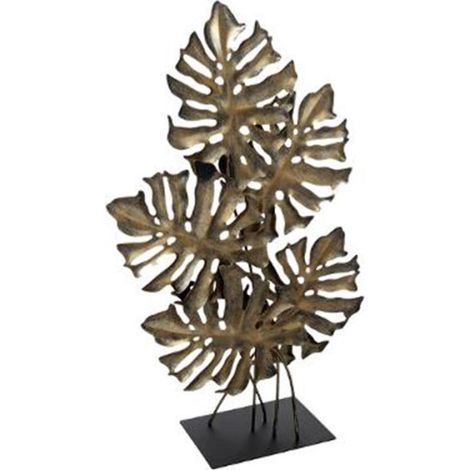 Décoration à Poser Feuille "Monstera" 57cm Bronze