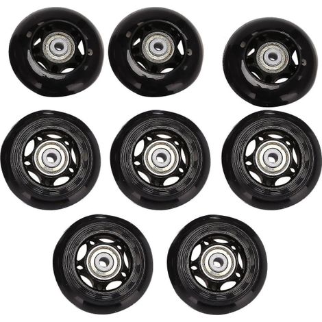 Lot de 8 roues de rechange avec roulements pour rollers intérieur/extérieur, 64 mm (1/5)