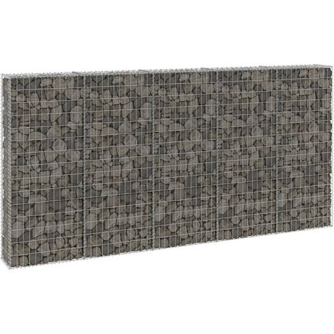Maison Chic – Mur en gabion 300x30x150 cm – Acier galvanisé – Couvercles inclus – Pour murs de soutènement en extérieur – Grande capacité de charge