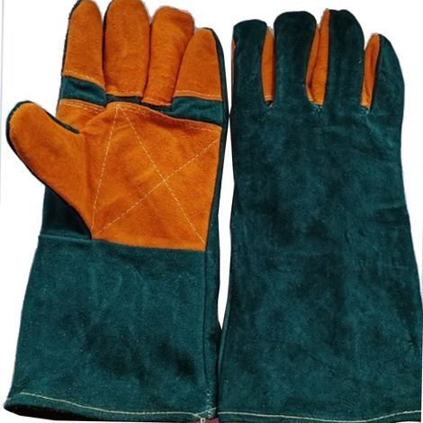 Gants de sécurité professionnels anti-morsure, longs, épais, coutures serrées, manipulation douce des animaux pour l'entraînement des animaux de compagnie, 35cm/13,77 pouces (1/5)