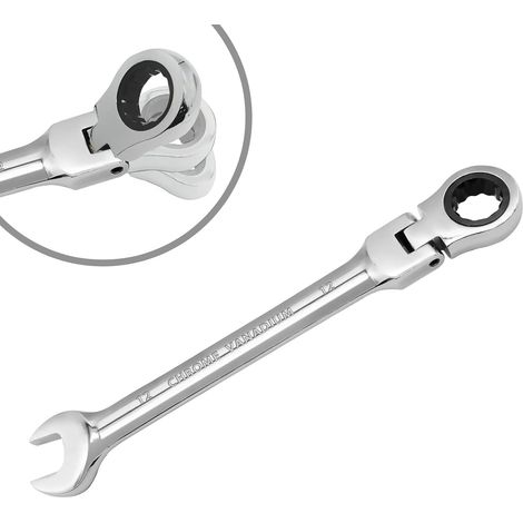 Clé à cliquet flexible de 12 mm - 12 pans en acier au chrome-vanadium - Cliquet à 72 dents - Clé métrique industrielle pour la réparation automobile et l'entretien mécanique (1/4)