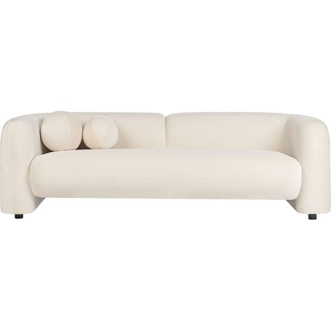 Sofa 3 Seater LEIREN Velvet Off-White