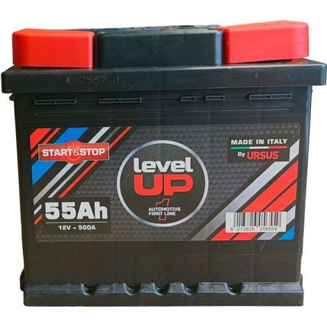 LEVEL UP Batteria EFB 55Ah per veicoli Start&Stop - 12V 190mm nera