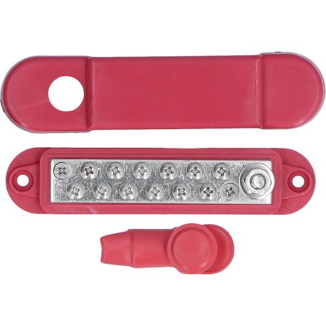 Barre de distribution 12 points en acier inoxydable, bloc de jonction pour voitures, bateaux, camping-cars et motos - Bornier électrique robuste. (1/5)