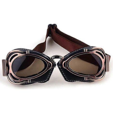 Bracingo Retro Motorradbrille, passend für Suzuki und Ducati – Dunkelbraune Gläser