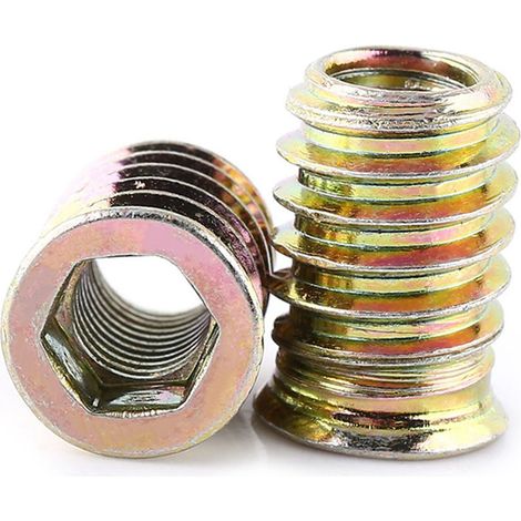Écrou d'insertion en bois hexagonal pour fixation de meubles (M8 x 20mm) (1/5)
