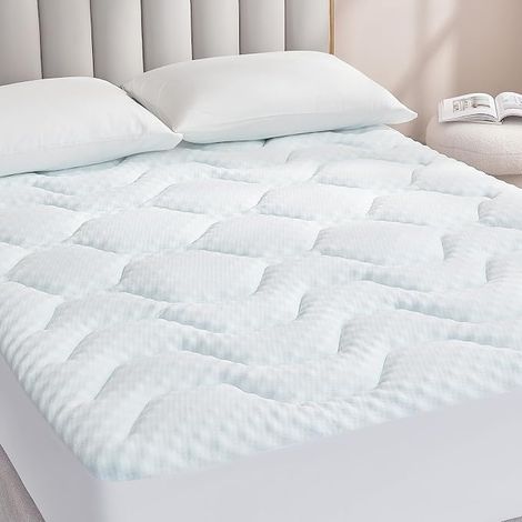 Surmatelas 140x190 Mémoire de Forme Blanc pour 2 Personnes