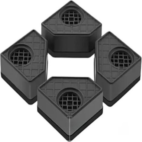 Irovami Lot de 4 patins anti-vibrations pour pieds de machine à laver, protections de sol et réduction du bruit pour appareils de buanderie