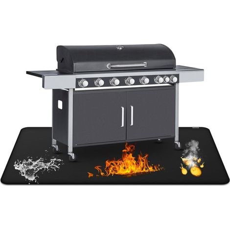 Couverture Anti feu pour Barbecue extérieur, 60 x 40 cm, Tapis Anti feu Gril Ignifuge Double Face, Parfait pour Les barbecues en Plein air, Tapis de Sol ignifugé et imperméable pour Foyer