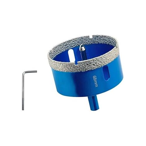Hole Saw 68 mm with Centering Guide Drill, Drill Bit for Tiles, Porcelain, Glass, Marble and Ceramic