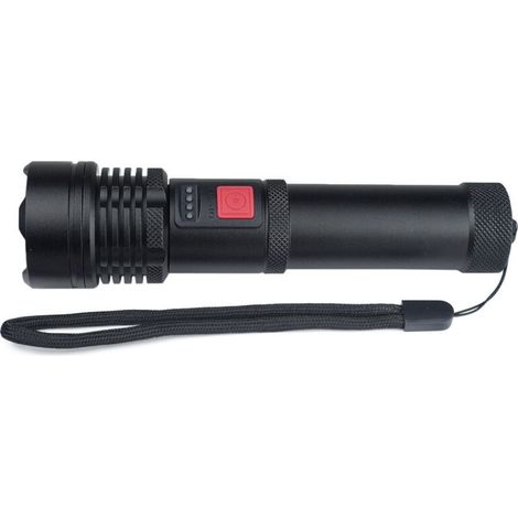 P50 lampe de poche forte lumière assemblée batterie usb charge lampe de poche led rotative
