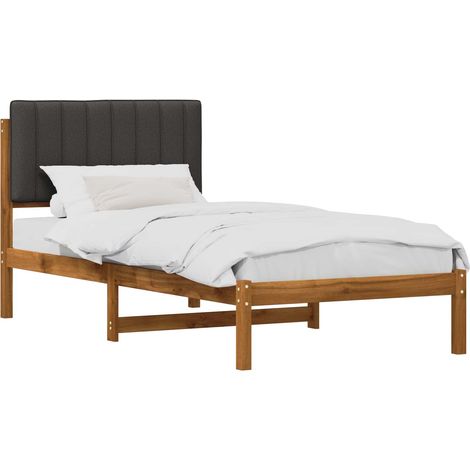 Bed Frame with Upholstered Headboard Natural and Dark Grey vidaXL (1/5)
