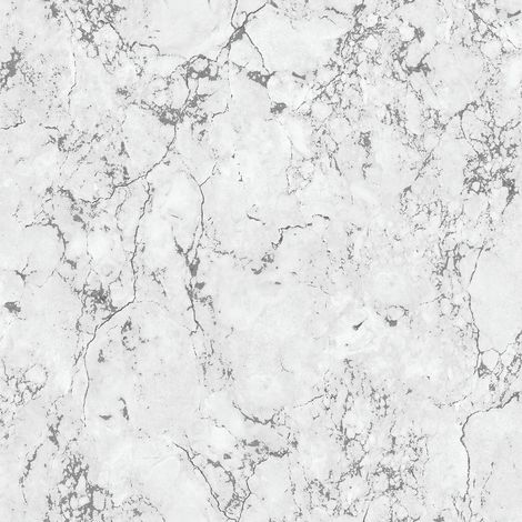 Athena Marble Effect Wallpaper Debona Plain Glitter Metallic White Silver (1/2)