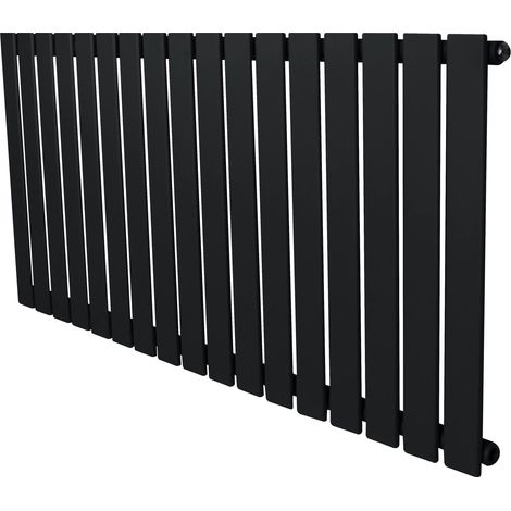 Flat Single Column Radiator - 600 x 1190mm - Black