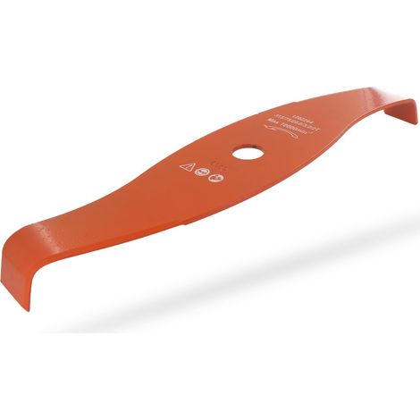 Lame 2 Dents Pour Débroussailleuse Spéciale Ronces Profil Courbe Réduisant le Bruit Lame Orange Haute Visibilité Largeur de Coupe 315 mm Epaisseur 3 mm Alésage 20 mm (1/5)