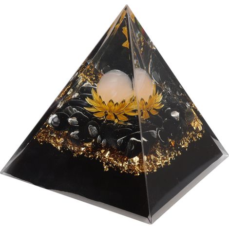 Pyramide d'orgonite en cristal, pyramide des chakras, favorise le développement psychologique, idéale pour le salon, la chambre ou le bureau. (1/5)