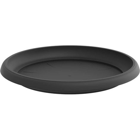 Juego de 24 bandejas redondas para flores aptas para uso interior/exterior 14 x 2 cm plástico negro 020059357 (1/5)
