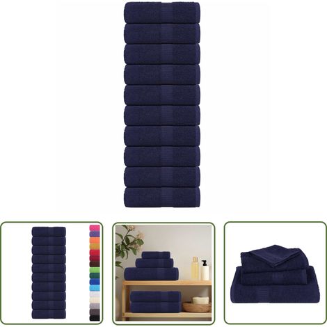 vidaXL Seiftücher 10 Stk. Marineblau 30x30 cm 360 g/m² 100% Baumwolle (1/5)