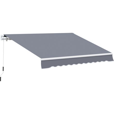 Manual Retractable Awning, size (4m x3m)-Grey
