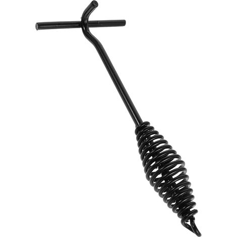 Sollevatore per coperchi da campeggio in ghisa da 43 cm con gancio a spirale – Strumento versatile per casseruole in ghisa e fornelli da campeggio – Accessorio robusto per barbecue e cucina