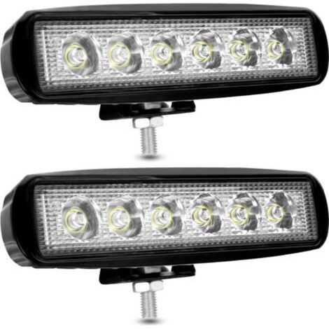 Phare de Travail LED 12V 18W Projecteur LED Voiture 12v Spot Flood Feux Antibrouillard LED 9,200lm Feux de Travail pour Voiture Camion Tracteur SUV Bateau [2 pièces] NPTERBL