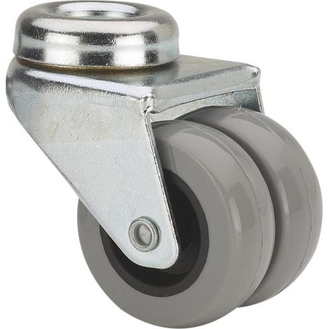 rueda giratora agujero m10 411-050-4 poliamida gris (doble) eje liso (1/2)