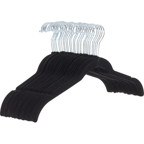 Hemd-/Kleiderbügel, platzsparend, mit Samt gefüttert, Schwarz, 30 Stück (1/5)