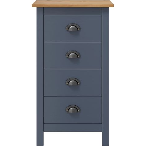 vidaXL Sideboard "Hill" Grey 46x35x80 cm Solid Pine Wood