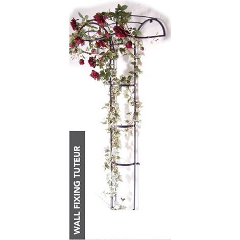 Wall Fixing Tuteur - Border Plant Support - Steel - L56 x W109 x H195 cm - Black