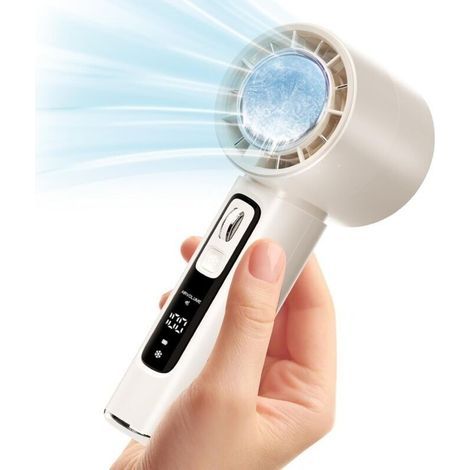 Ventilateur portable avec plaque de refroidissement, batterie rechargeable 4000 mAh, 100 niveaux de vitesse – ventilateur personnel compact pour voyage, bureau et extérieur (blanc) (1/5)