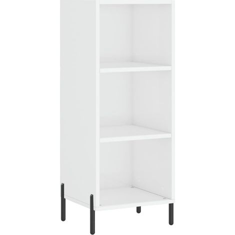 Aparador buffet cómoda mueble mueble de almacenaje organizador cocina salón brillante 34,5 x 32,5 x 90 cm madera contrachapada blanco 020030579