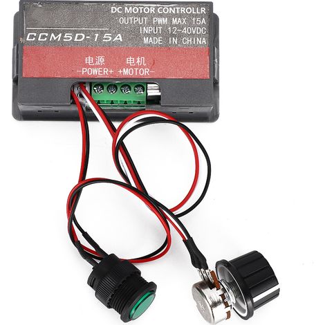 Contrôleur de vitesse moteur DC à affichage numérique 3 chiffres, pour moteur à balais 15A 12-40V (1/5)