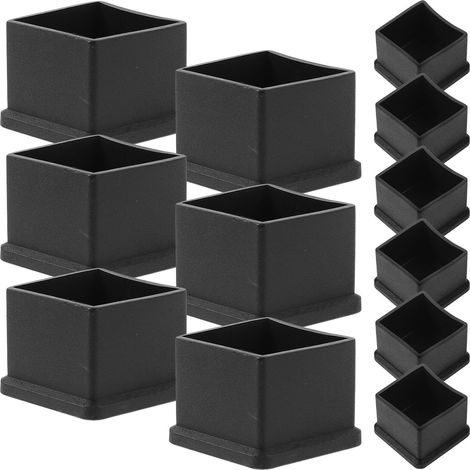Patins de Protection Facile à Installer 12 Pièces en PP Noir, Épais et Antidérapants, Protection de Sol pour Pieds de Chaise Carrés pour Meubles Cuisine et Tables de Chevet (1/5)
