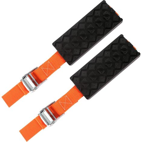 Lot de 2 chaînes à neige pour pneus de camping-car, feuilles de sable pour voiture, tapis de traction tout-terrain, planche de récupération, tapis antidérapant pour tous types de pneus (1/5)