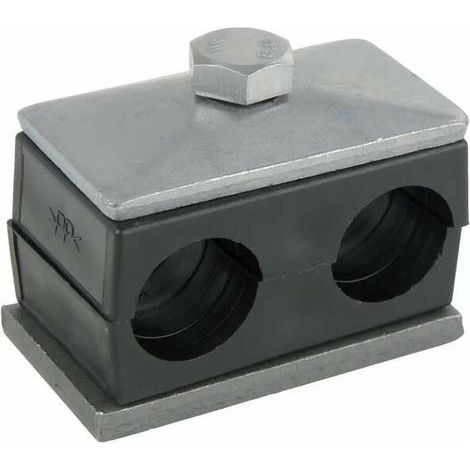 Collier de serrage double 12x12mm Polyéthylène nervuré arêtes arrondies support connecteur raccord tube tuyau câble hydraulique pince