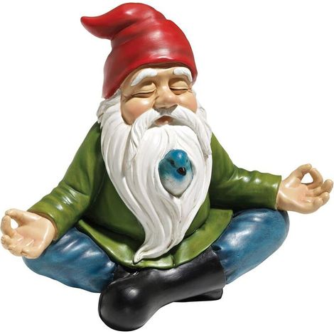 Statue de jardin, décoration de statue de jardin zen nain nain d'extérieur en résine polychrome, Ensoleillé (1/5)