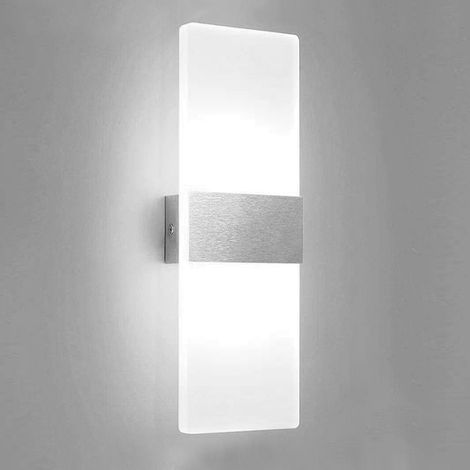 Randaco LED Wandleuchte Innen/Außen Wandleuchten Modern Wandlampe Wandbeleuchtung Treppenhaus Flur Kaltweiß 12W